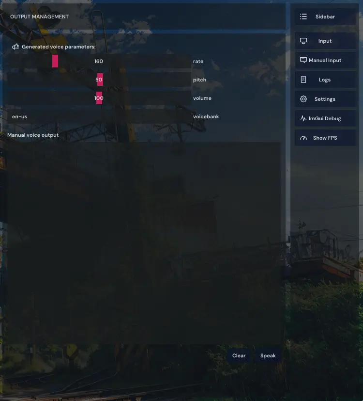 GUI configuration > TTS